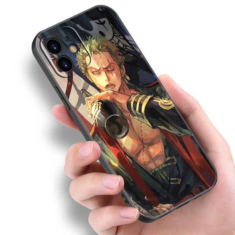 Чехол для телефона с изображением аниме Ророноа Зоро для Apple iPhone 14 13 12 Mini 11 Pro Max 7 8 XR X XS 7 8 Plus SE 2020 2022, черный мягкий чехол