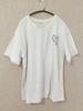 [Б/У] Белая футболка с логотипом в виде сердца, размер L, корейский стиль