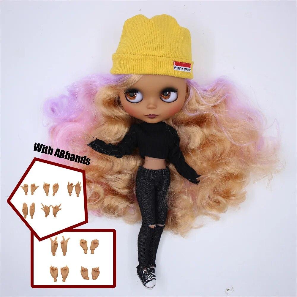 ICY DBS Blyth кукла шаровой шарнир, тело, разноцветные волосы, черная кожа, матовое лицо, телесная кукла и набор, кукла, игра-одевалка, подарок для девочки