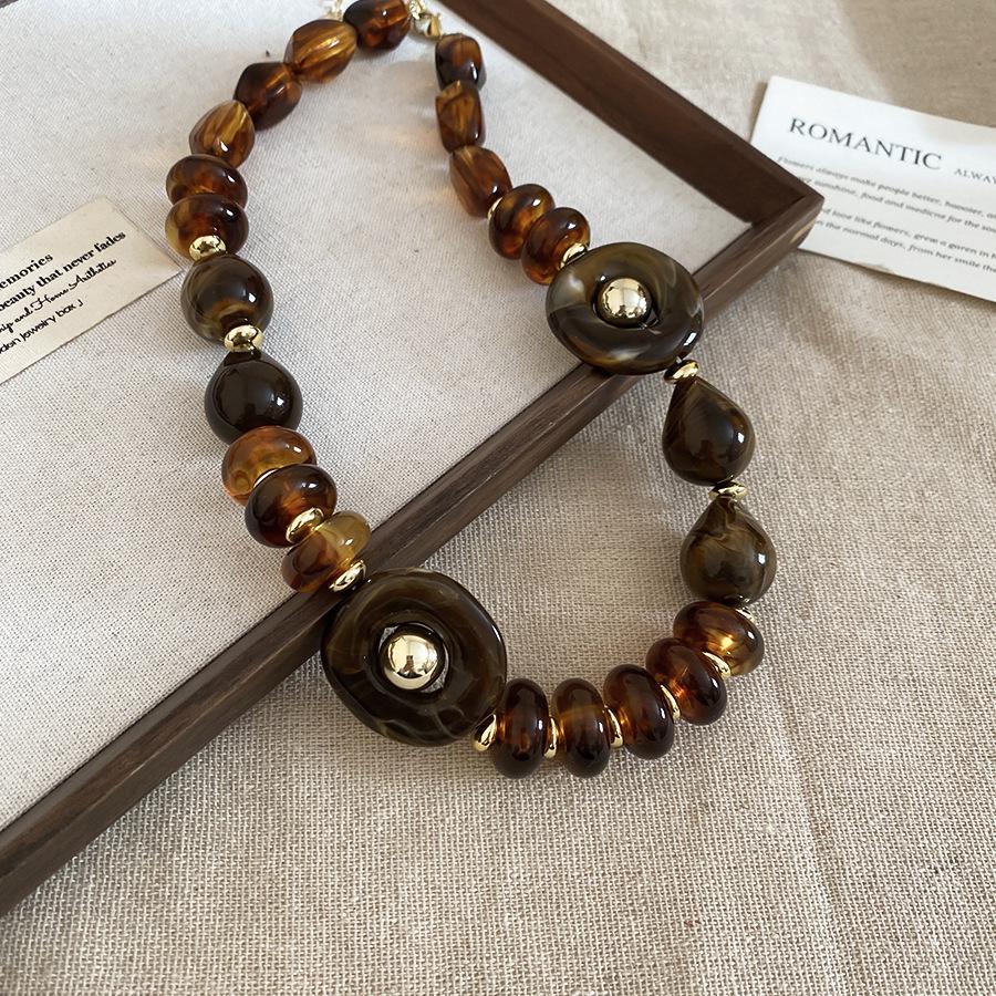 Европейское Ретро Геометрическое Бусины Нержавеющая Сталь Чокер Ожерелье