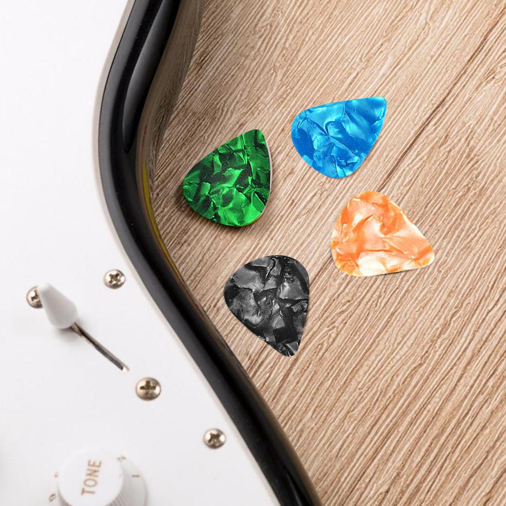 10 Pieces Multicolor Guitar Picks Celluloid Premium Plastic Guitar Picks with Pick Holder 0.46/0.71/0.96mm Guitar Accessories