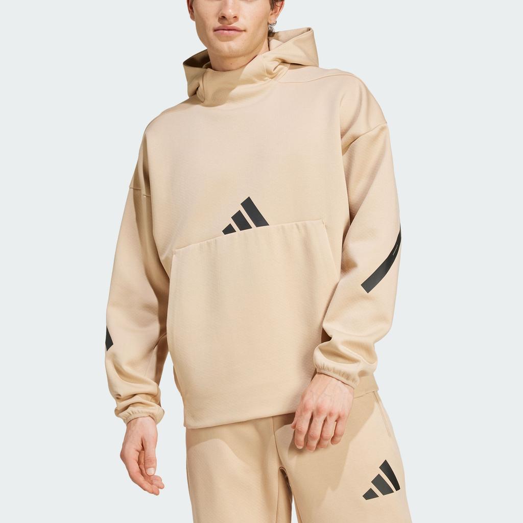 Adidas Z.N.E. Healing Series FW24 Sports Casual Hooded Long Sleeve Sweatshirt Men Sweatshirt Light-Brown JJ4894