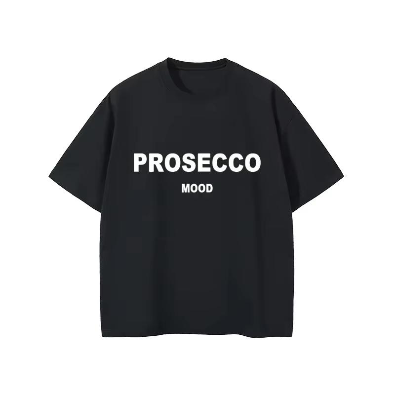 PROSECCO MOOD Хлопковые футболки с принтом букв для женщин, летние, оверсайз, женская одежда, мягкий круглый вырез, женские топы в стиле Y2K