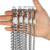 6mm-14mm Silver Chain Necklace Men's White Zircon Lock Encryption Chain
