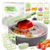 LMETJMA 9 In 1 Vegetable Chopper Slicer Mandoline Veggie Slicer Onion Chopper Vegetable Slicer Dicer Cutter with Container JT255