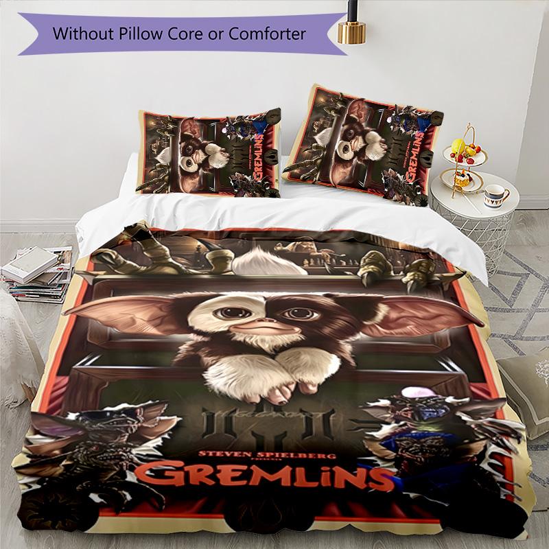 Gremlins 3pcs Bedding Set Duvet Cover Closure Includes 1 Duvet Cover & 2 Pillowcases for All Seasons Bedroom Home Dorm Decor