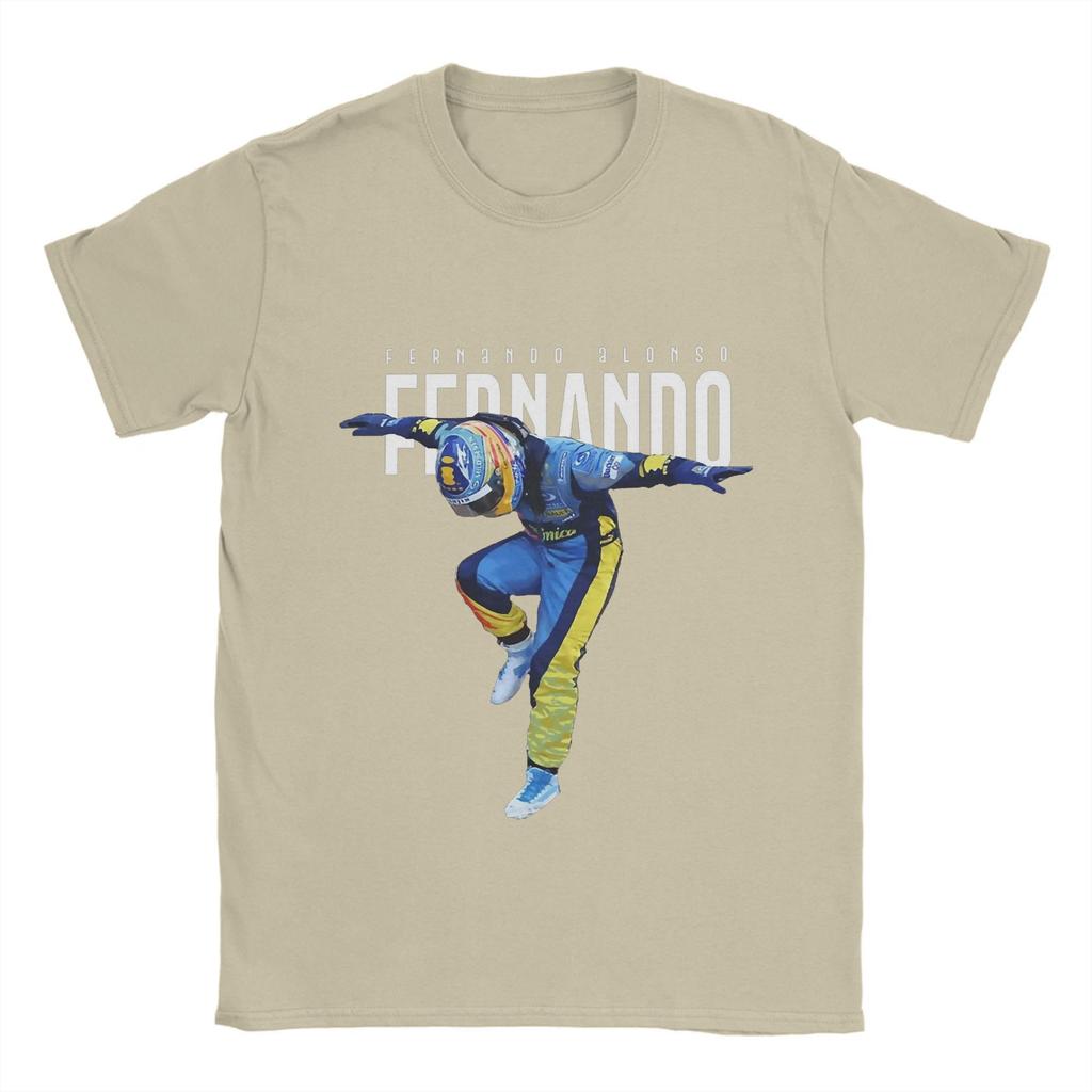 Фернандо Алонсо Футболка Пляжные танцы Хлопковые футболки Для мужских Трендовые Футболки с пользовательским логотипом С коротким рукавом Винтажная одежда