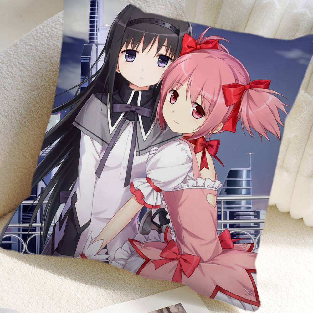 Puella Magi Madoka Magica Аниме Наволочка Квадратная Подушка Спальня Диван Досуг Комфортная Подушка Автомобиль Дом Украшение