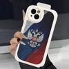 Популярный Флаг России Чехол для Телефона Для IPhone 11 12 13 14 15 16 Pro Max Mini Plus Мягкий Кожаный Чехол