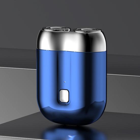 Мини-электробритва с двумя головками, перезаряжаемая через USB, водонепроницаемая, портативная, для путешествий, для влажного и сухого бритья, мужская бритва для бороды, инструмент для удаления волос