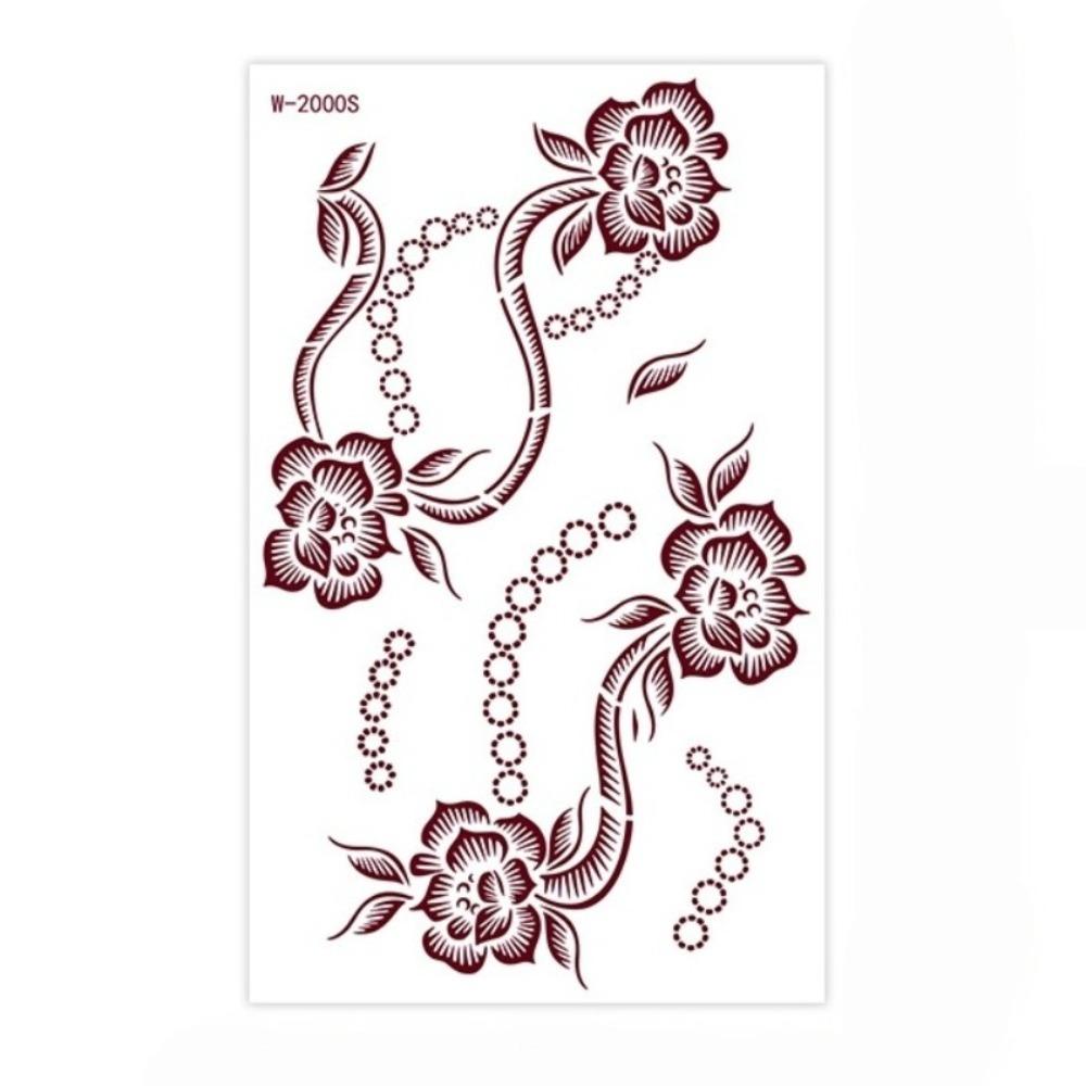 Red Mehndi Stickers Henna Tattoo Stickers Lace Fake Tattoo Red Henna Tattoo Decals India Mehndi