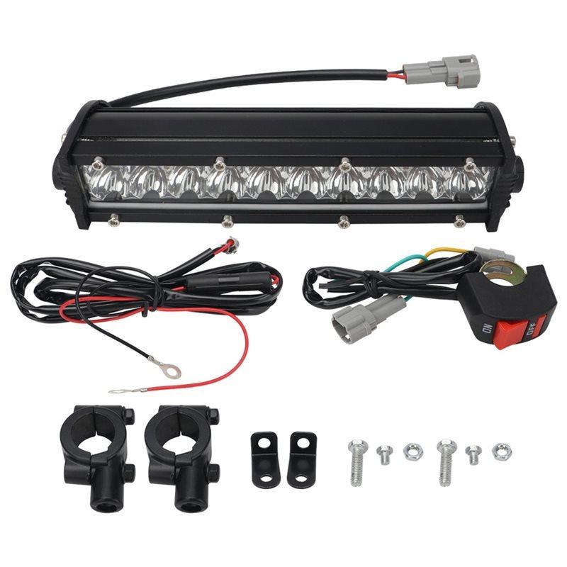 For Motorcycles For Moto Jeep ATV 4WD SUV Compatible 12V 24V LED Work Light Bar Set Dual Color Modes White Yellow Flashing