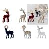 Christmas Elk Deer Pendant Sequins Flocked Reindeer Ornament for Christmas Tree Hanging Pendants Home Desktop Decoration