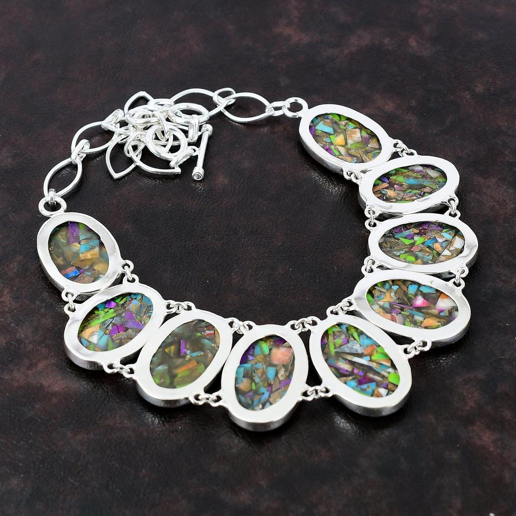 Ожерелье Fiesta Kingman с бирюзой, ювелирные изделия из драгоценных камней, ожерелье из стерлингового серебра 925 пробы, регулируемое ожерелье-цепочка, ожерелье из нескольких медных бирюзовых камней