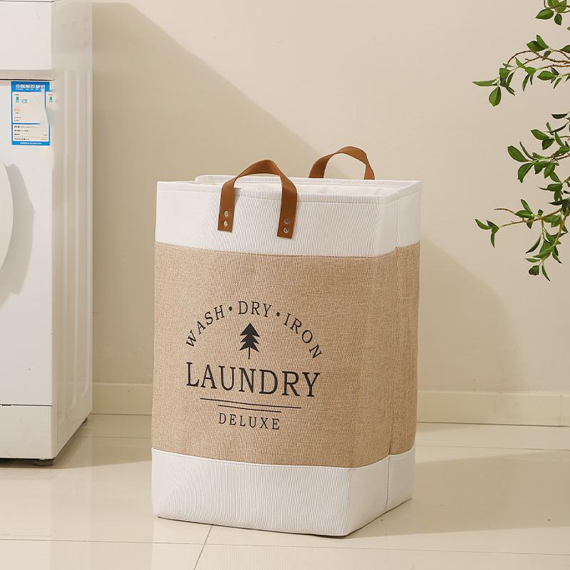 Large Capacity Laundry Basket Dirty Clothes Basket Fabric Laundry Basket Folding Storage Basket Household Storage Bag Portable