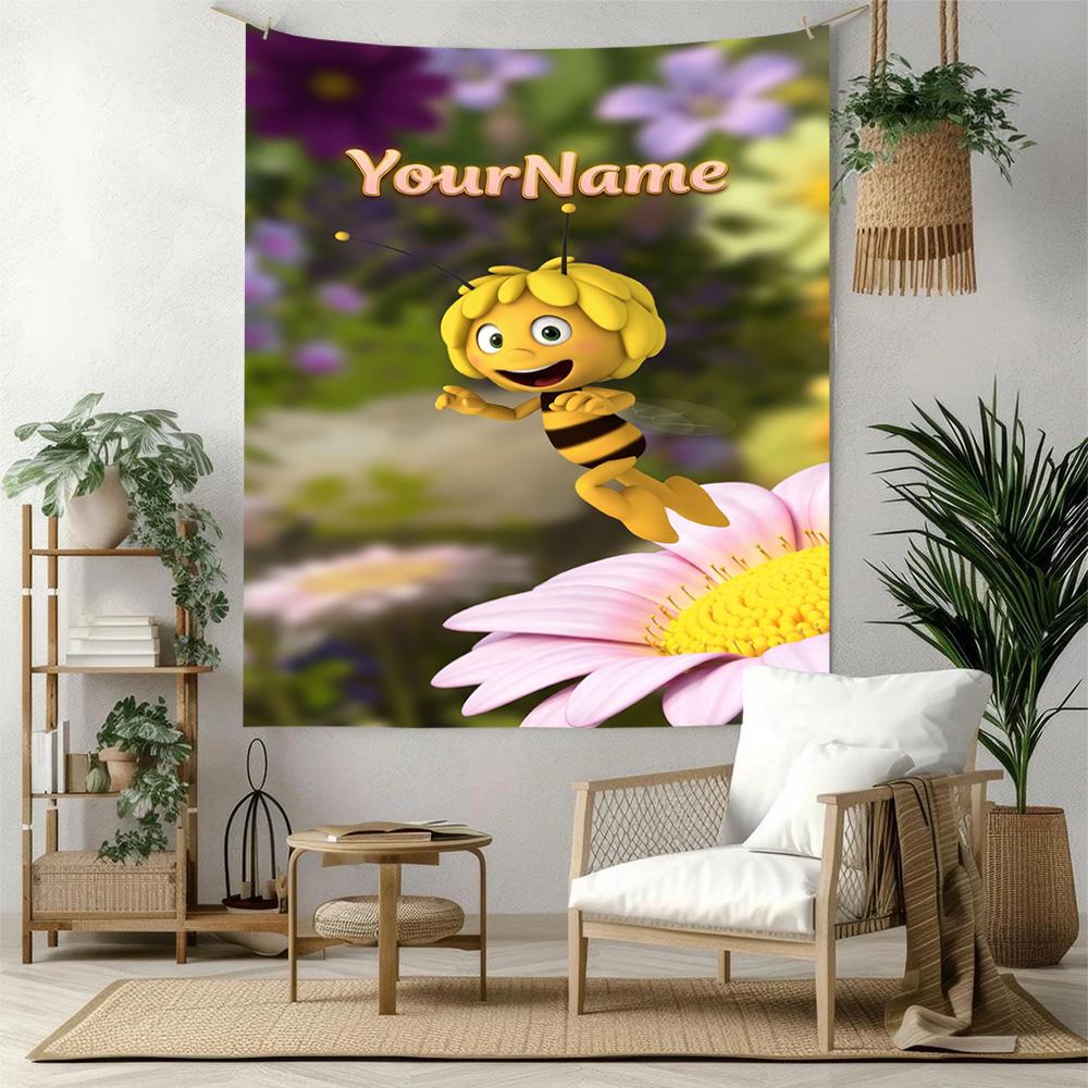 Biene Maja Custom Your Name Wall Decor Tapestry Art For Pet Memorial Birthdaywedding Party Backdrop Family Gift