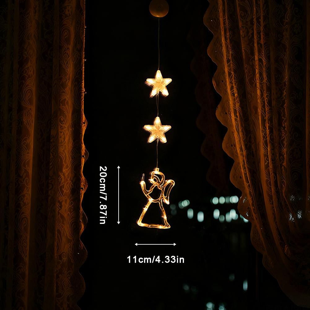 Светодиодные рождественские гирлянды на присоске Классические рождественские фигурки Для помещений и улицы Рождественское украшение окна Для дома Рождественское украшение 2025