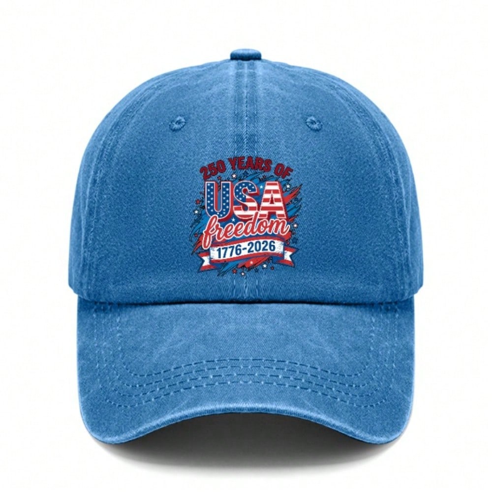 Patriotic Baseball Cap - USA Freedom Print Adjustable Vintage Style Hat For Men Women, Soft Fabric Casual Daily Wear