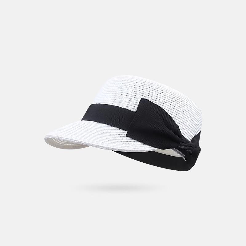 Шляпа-утка с куполом в форме банта, сплетенная из травы, для женщин, летняя уличная, подчеркивающая лицо маленькая травяная шляпка, защита от солнца и затенение