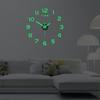 Silent Luminous Frameless 3D Wall Decor Digital Clock Wall Clock