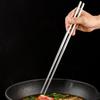 1Pair Stainless Steel Cooking Chopsticks Extra Long Noodles Food Sticks Frying Hot Pot Metal Chinese Chopstick Kitchen Tableware