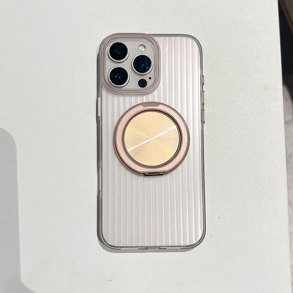 Вращающаяся на 360 градусов подставка для чехлов для телефонов IPhone16E и гофрированный магнитный защитный чехол с большим отверстием для Apple 15 ProMax