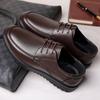 Мужские однотонные туфли в стиле business casual, удобные, нескользящие, прочные повседневные туфли для ходьбы