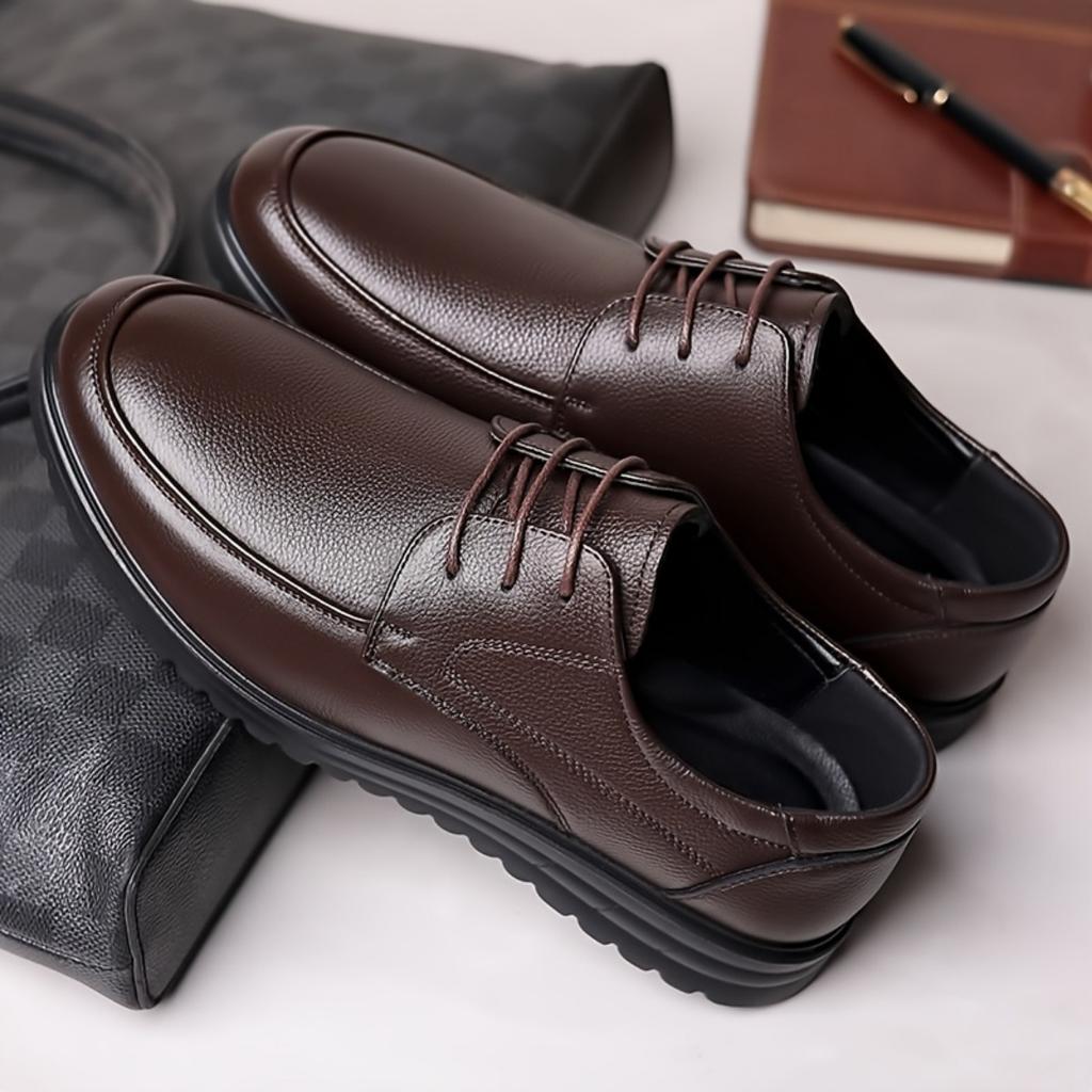 Мужские однотонные туфли в стиле business casual, удобные, нескользящие, прочные повседневные туфли для ходьбы