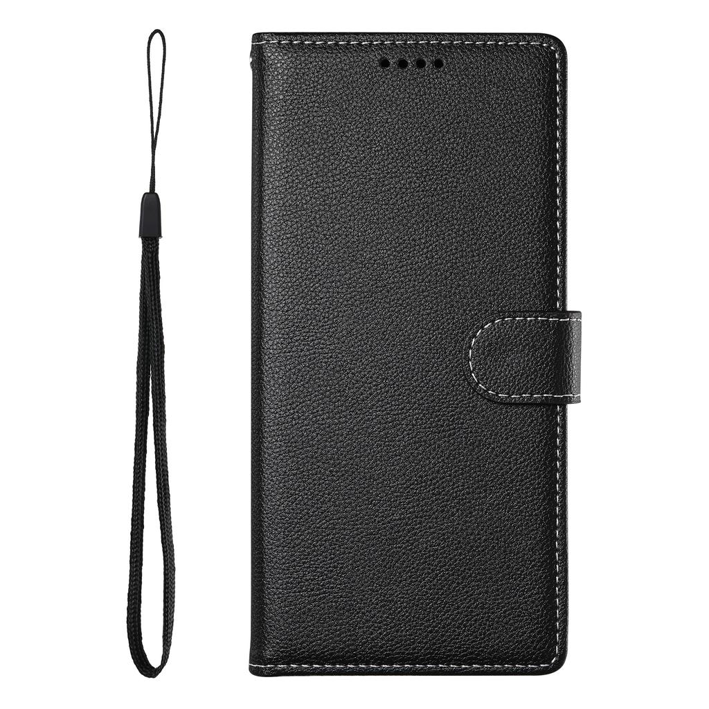 DF-012 For iPhone 16 Pro Case Litchi Texture Leather Wallet Stand Phone Cover