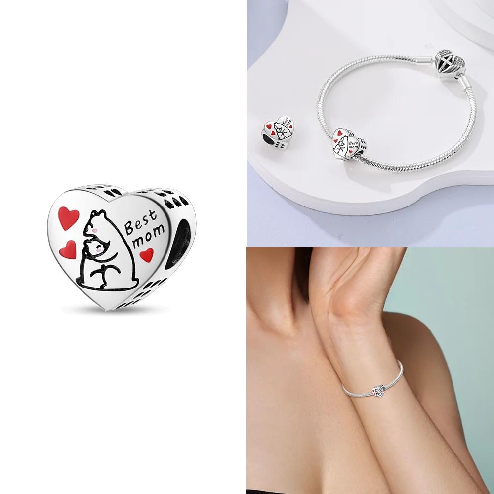 Медные Оригинальные Шармы Любовь Сердце Собака Кошка Лапы Подвеска Бусины Подходят для Браслета Mula DIY Ювелирные Изделия Для Женщин Подарок