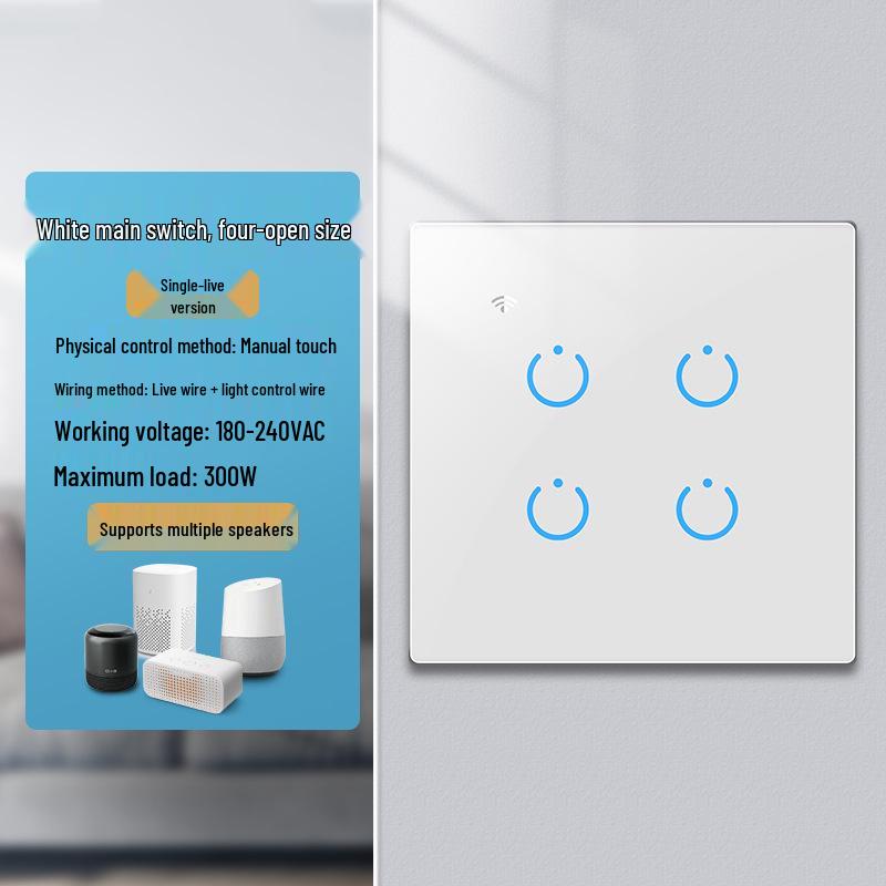 Умный WiFi+RF выключатель Zhengshang C4 Graffiti, стандарт ЕС, с голосовым управлением для Alexa и Google.