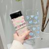 For Samsung Z Flip 4 Case Ins Heart Transparent Folding Phone Case For Galaxy Z Flip 3 5g Zflip4shockproof Hard Pc Back Cover