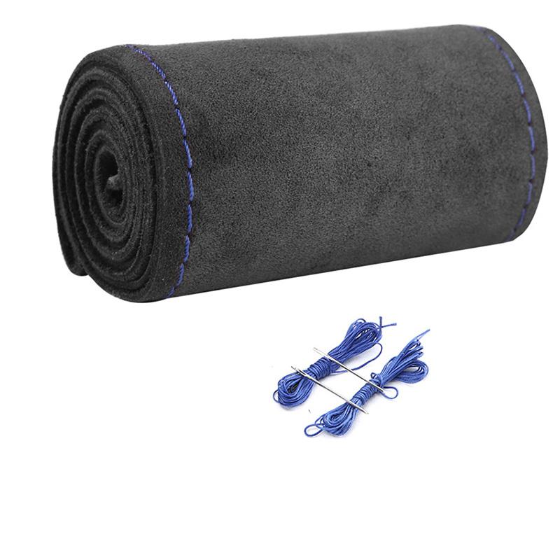 Чехол на ручку автомобиля, универсальный чехол на руль автомобиля, сшитый вручную из натуральной замши, четыре сезона, диаметр 38 см, интерьер