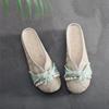 Sandals Linen Outside Shoes for Women Elegant and Fashionable Original Summer Woman Slippers Sale 2025 Luxury 39 Clappers Slides