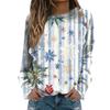 Women's Fashion Casual Long Sleeve Christmas Printed Neck Sweatshirt Top