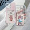 Cute Bear Printed Soft TPU Clear Shockproof Casing Protective Cover Transparent Full Back Case