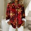 Women's Shirt Blouse Print Button Long Sleeve Casual Basic Shirt Collar Regular Top