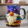 Painted Gnome Book Mug 325ml Fun Dwarf Cup Glass Water Cup