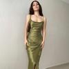 Hottie Sexy Low-cut Satin Split Halter Dress Slim Backless Dress