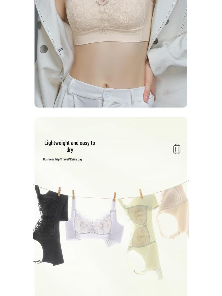 Seamless Wire-Free Push-Up Bra for Large Bust with Side Support