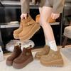 NEW Designer Platform Ankle Boots Woman Suede Shoes Warm Snow Boot Woman 2025 Winter Trend Fashion Walking Boot