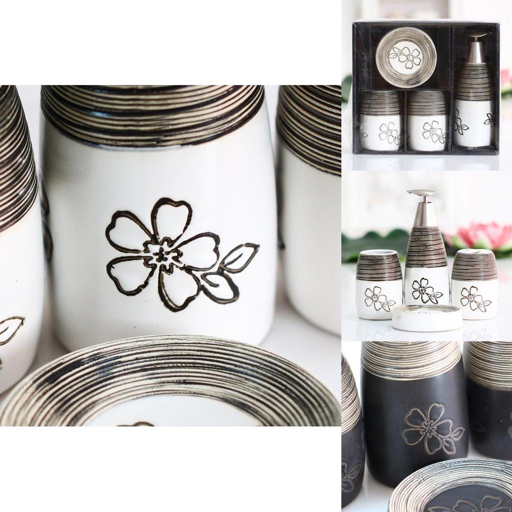 Премиальный керамический набор для ванной с цветочным узором для подарков и праздничного использования