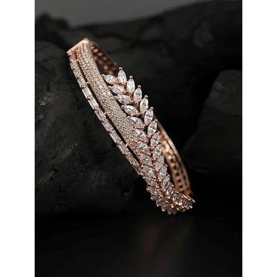 Браслет American Diamond Rose Gold Plated для женщин | Подарки на день рождения для девочек | Браслет в форме листа для девочек, Лучшие подарки для женщин