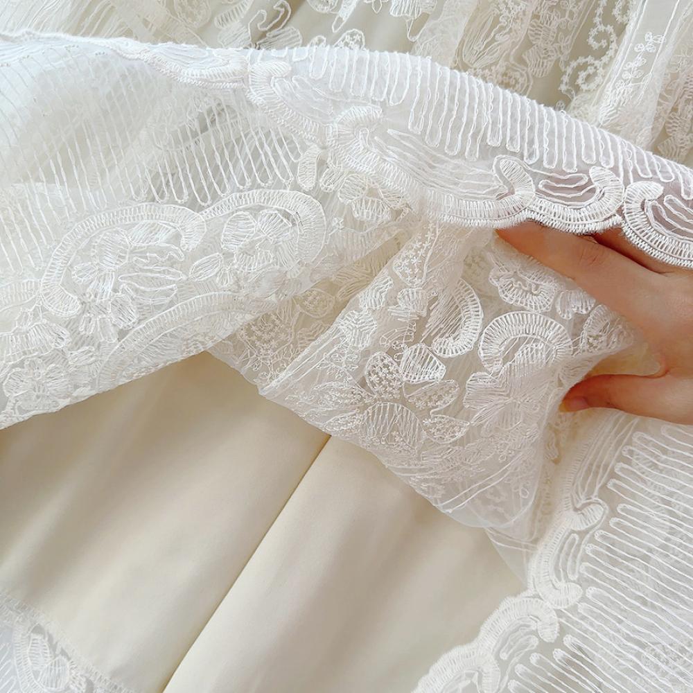 Трансграничная интернет-торговля кружевная вышитая юбка в стиле «четыре сезона» корейская вышитая юбка-паттискирт из нежной кружевной сетки юбка-зонтик