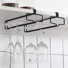 Punch-free Inverted Iron Art Hanging Wine Glass Rack for Home Bar Storage