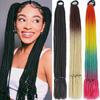 Synthetic Girls Colored Braided Ponytail With Elastic Rubber Band Hair Extensions Rainbow Color Kids Wig Pigtail Hairpiece