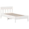 VidaXL Bed Frames with Headboard, Single Bed with Slat Base, Adult Bed, Bedroom Furniture, Modern, White 842659