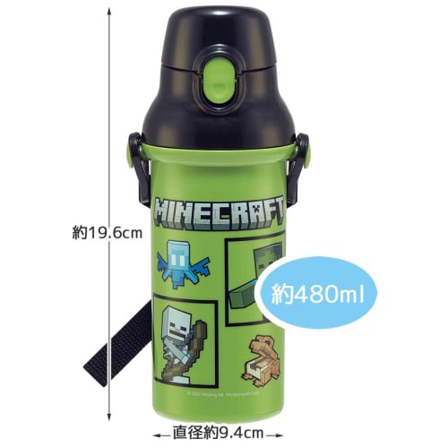 Skater Water Bottle Minecraft 480ml Children's Antibacterial Plastic Made In Japan PSB5SANAG-A