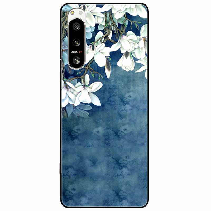 For Sony Xperia 5 IV / 1 IV Case 10IV Soft Silicone Flower Phone Back Cases For Sony Xperia 10 IV V Cover 5IV TPU Bumpers 10V