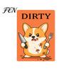 Clean Dirty Magnetic Decoration Dishwasher Magnet, Acrylic Cartoon Animal Sign, Easy Flip Indicator Double-Sided & Magnet for Kitchen
